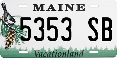 ME license plate 5353SB