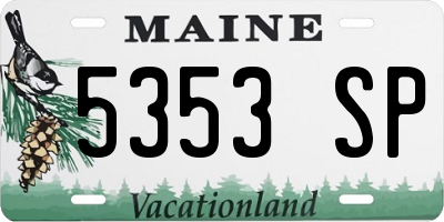 ME license plate 5353SP