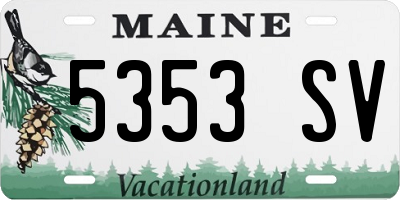 ME license plate 5353SV