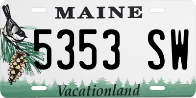 ME license plate 5353SW