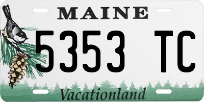 ME license plate 5353TC