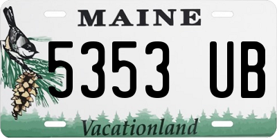 ME license plate 5353UB