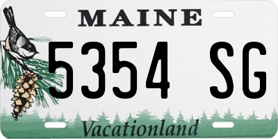 ME license plate 5354SG