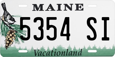 ME license plate 5354SI