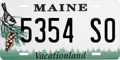 ME license plate 5354SO