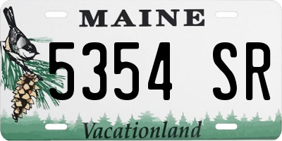 ME license plate 5354SR