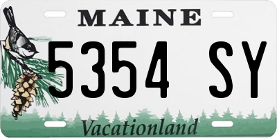 ME license plate 5354SY