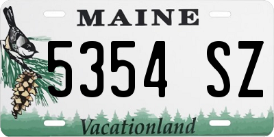 ME license plate 5354SZ