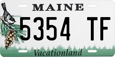 ME license plate 5354TF