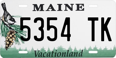 ME license plate 5354TK