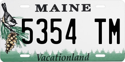 ME license plate 5354TM