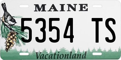 ME license plate 5354TS
