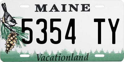 ME license plate 5354TY
