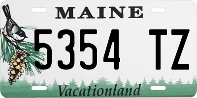 ME license plate 5354TZ