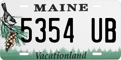 ME license plate 5354UB