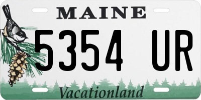 ME license plate 5354UR