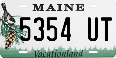 ME license plate 5354UT