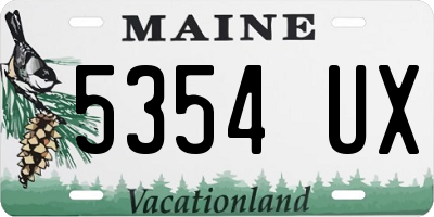 ME license plate 5354UX