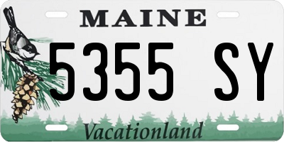 ME license plate 5355SY