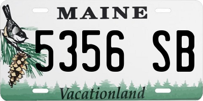 ME license plate 5356SB