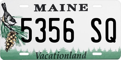 ME license plate 5356SQ