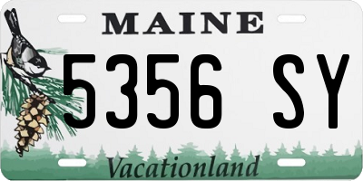 ME license plate 5356SY