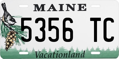 ME license plate 5356TC