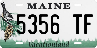 ME license plate 5356TF