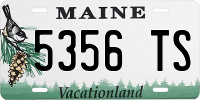 ME license plate 5356TS
