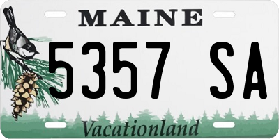 ME license plate 5357SA