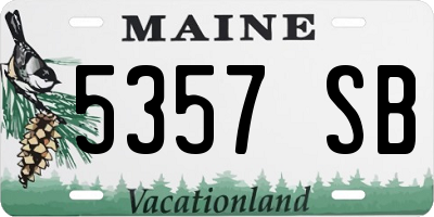 ME license plate 5357SB