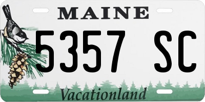 ME license plate 5357SC