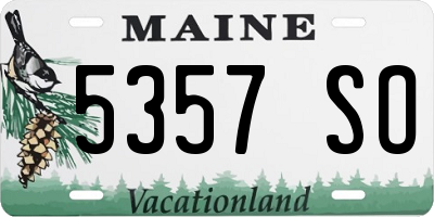 ME license plate 5357SO