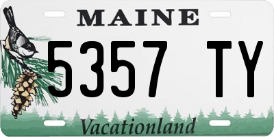ME license plate 5357TY