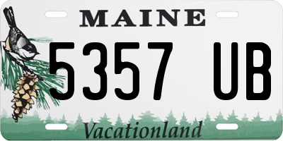 ME license plate 5357UB