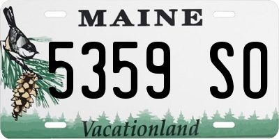 ME license plate 5359SO