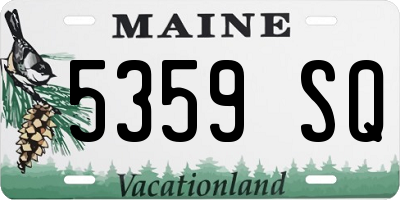 ME license plate 5359SQ