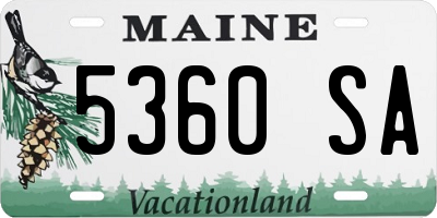 ME license plate 5360SA