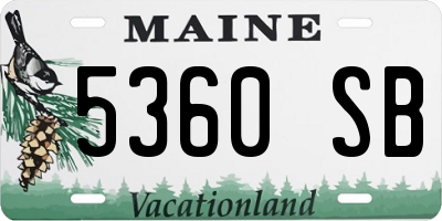 ME license plate 5360SB