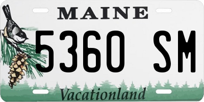 ME license plate 5360SM