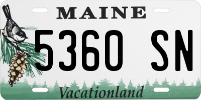 ME license plate 5360SN