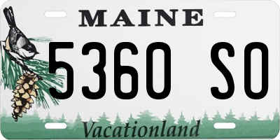 ME license plate 5360SO