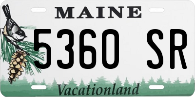 ME license plate 5360SR
