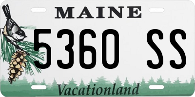 ME license plate 5360SS