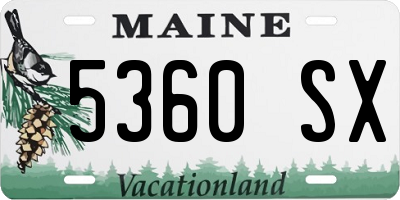 ME license plate 5360SX