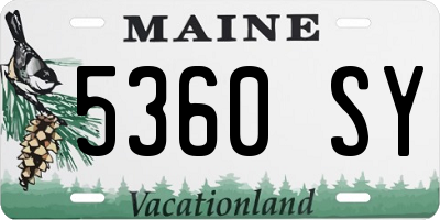 ME license plate 5360SY