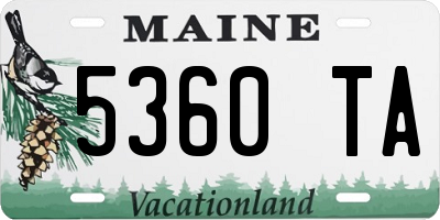 ME license plate 5360TA