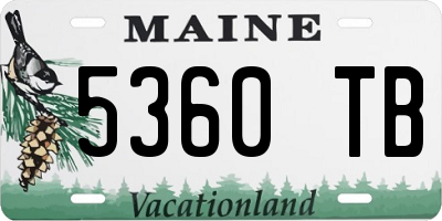 ME license plate 5360TB