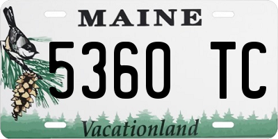 ME license plate 5360TC