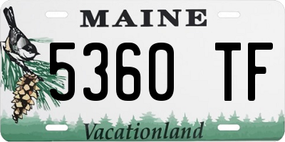 ME license plate 5360TF